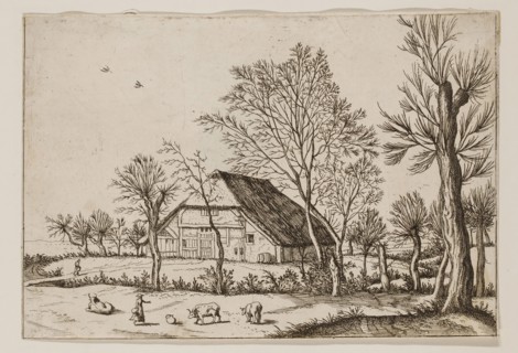 Jan Duetecum, Dutch, Landscape No. 10, ca. 1559, etching printed in black ink on laid paper, Sheet
