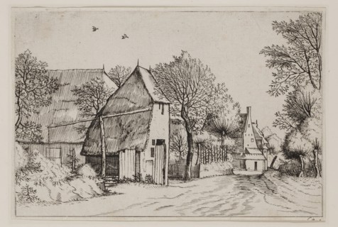 Jan Duetecum, Dutch, Landscape No. 4, ca. 1561, etching and engraving printed in black ink on laid