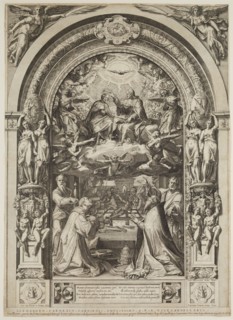 Cornelis Cort, Netherlandish, 1533-1578, after Federico Zuccaro, Italian, The Crowning of the