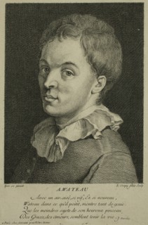 Louis Crépy, French, born 1680, Watteau, ca. 1727, engraving printed in black ink on laid paper,