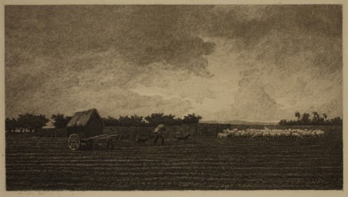 Unknown (French), after Charles François Daubigny, French, 1817-1878, Le petit parc a moutons, ca.