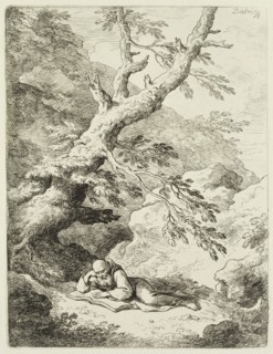 Christian Wilhelm Ernst Dietrich, German, 1712-1774, The Hermit, ca. 1763, etching printed in black