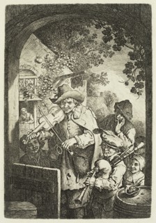 Christian Wilhelm Ernst Dietrich, German, 1712-1774, Itinerant Musicians, ca. 1763, etching printed