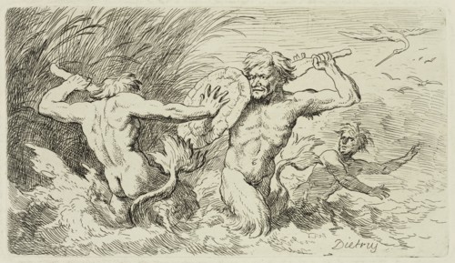 Christian Wilhelm Ernst Dietrich, German, 1712-1774, Battle of the Sea Gods, ca. 1763, etching