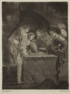 William Baillie, English, 1723-1810, Officers Playing Tric Trac, between 1723 and 1799, etching and