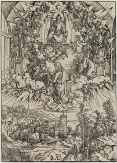 Albrecht Dürer, German, 1471-1528, Saint John before God and the Elders, ca. 1496, woodcut printed
