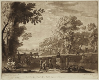 Richard Earlom, English, 1743 - 1822, after Claude Gellée, French, 1600-1682, Travelers Taking