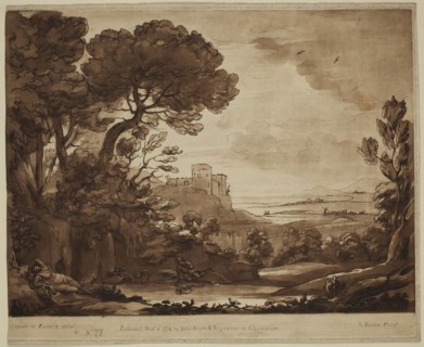 Richard Earlom, English, 1743 - 1822, after Claude Gellée, French, 1600-1682, Narcissus and Echo,