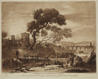 Richard Earlom, English, 1743 - 1822, after Claude Gellée, French, 1600-1682, The Piping Herdsman