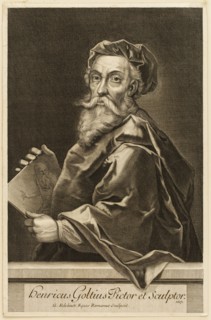 Gerard Edelinck, Flemish, 1640-1707, Hendrik Goltzius, 1617, engraving printed in black ink on laid