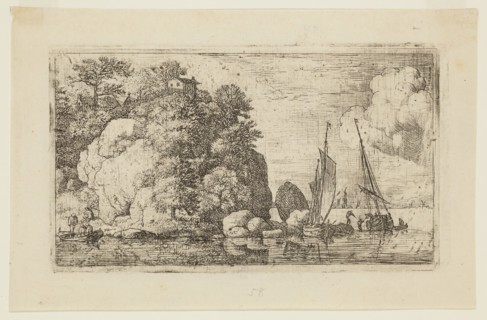 Allart van Everdingen, Dutch, 1621-1675, Two Boats on a Wide River, between 1621 and 1675, etching