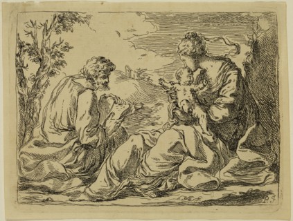 Paolo Farinato, Italian, 1524-1606, Holy Family, between 1524 and 1606, etching printed in black