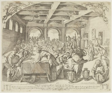 Odoardo Fialetti, Italian, 1573-1638, after Tintoretto, Italian, 1519-1594, Marriage in Cana, 1573,