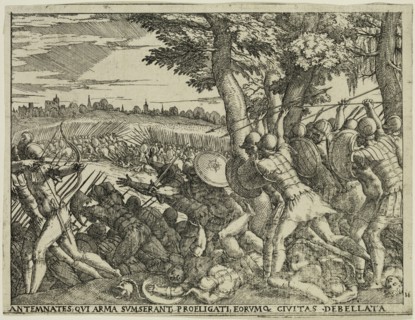 Giovanni Battista Fontana, Italian, 1524-1587, The Defeat of the Antemnaeans, 1573, etching and