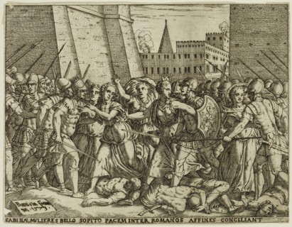 Giovanni Battista Fontana, Italian, 1524-1587, The Sabine Women Negociate a Peace, 1573, etching