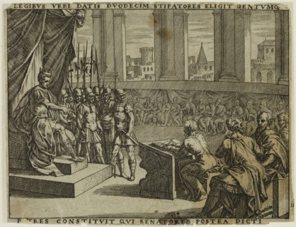 Giovanni Battista Fontana, Italian, 1524-1587, Having Given the Laws, He Choses Twelve Bodyguards