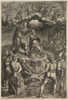 Giorgio Ghisi, Italian, 1520-1582, The Martyrdom of Saint Barbara, between 1575 and 1579, engraving