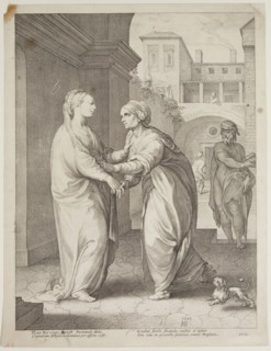 Hendrick Goltzius, Dutch, 1558-1617, Visitation, 1593, engraving printed in black ink on laid