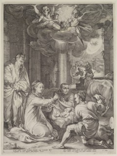 Hendrick Goltzius, Dutch, 1558-1617, Adoration of the Shepherds, 1594, engraving printed in black
