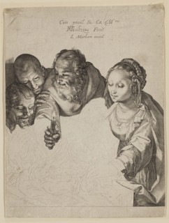 Hendrick Goltzius, Dutch, 1558-1617, Adoration of the Shepherds, 1615, engraving printed in black