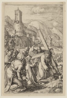 Hendrick Goltzius, Dutch, 1558-1617, Christ Carrying the Cross, between 1596 and 1599, engraving