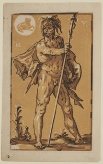 Hendrick Goltzius, Dutch, 1558-1617, Mars, between 1558 and 1617, chiaroscuro woodcut printed in