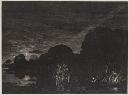 Hendrik Goudt, Dutch, 1585-1630, after Adam Elsheimer, German, 1574-1620, The Flight into Egypt,