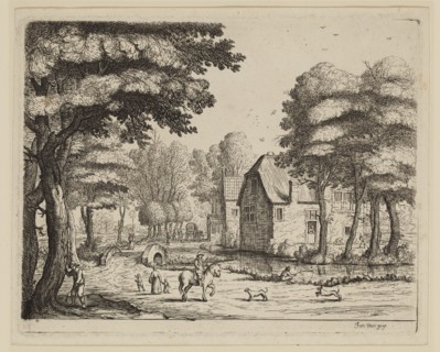 Jan van de Capelle, Dutch, 1626-1679, Landscape with a Stone Bridge, 17th century, etching printed