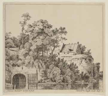 Jan Hackaert, Dutch, 1628 - after 1685, The Town Gate at Gorkum, 17th century, etching printed in