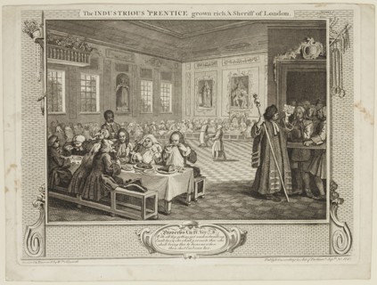 William Hogarth, English, 1697-1764, The Industrious Prentice Grown Rich and Sheriff of London,