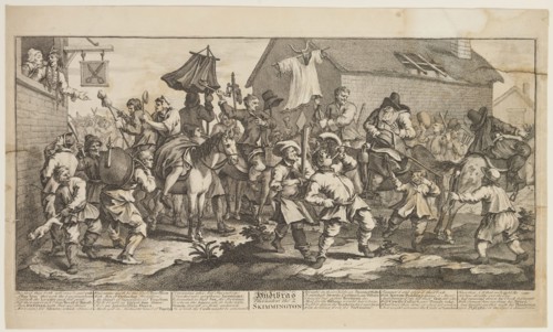 William Hogarth, English, 1697-1764, Hudibras Encounters the Skimmington, between 1725 and 1726,