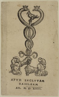 Hans Holbein the Younger, German, 1497-1543, Printer's Mark of Johan Froben, 1523, metal cut
