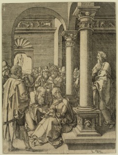Ludwig Krug, German, 1490-1532, Adoration of the Kings, 1516, engraving printed in black ink on