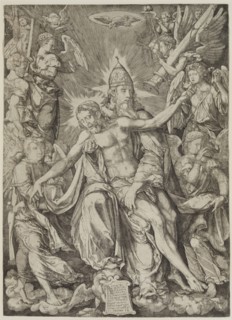 Johann Ladenspelder, German, 1512-1561, The Trinity, 1542, Engraving printed in black on wove