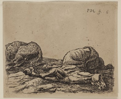 Pieter de Laer, Dutch, 1592-1642, Dead Horses, between 1592 and 1642, etching printed in black ink