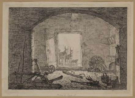 Pieter de Laer, Dutch, 1592-1642, Mules, ca. 1636, etching printed in black ink on laid paper,