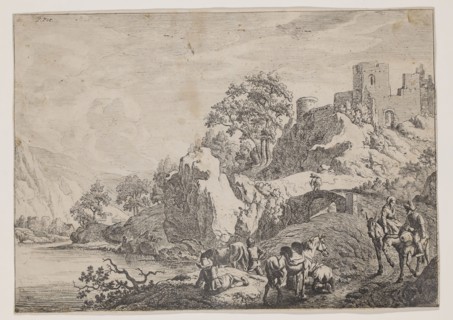 Jan van Aken, Dutch, 1614-1661, Travelers on Horseback, 17th century, etching printed in black ink