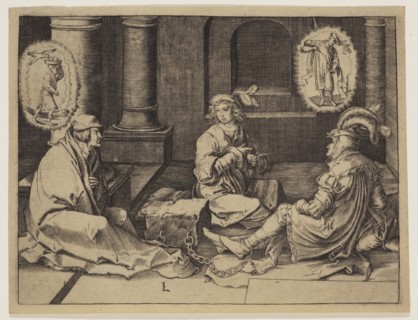 Lucas van Leyden, Netherlandish, 1494-1533, Joseph Interpreting the Dreams in Prison, 1512,