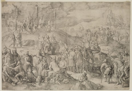 Lucas van Leyden, Netherlandish, 1494-1533, Calvary, 1517, engraving printed in black ink on laid