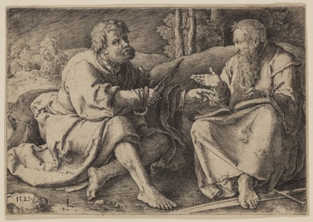 Lucas van Leyden, Netherlandish, 1494-1533, Saint Peter and Saint Paul, 1527, engraving printed in