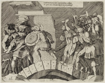 Michele Greco, Italian, 1539-1604, Horatio Cocles Defending the Bridge against the Soldiers of