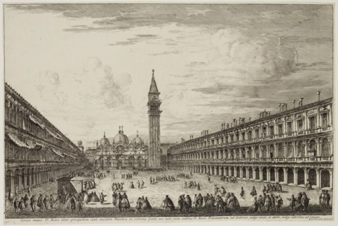 Michele Giovanni Marieschi, Italian, 1696-1743, Piazza San Marco, ca. 1741, etching printed in