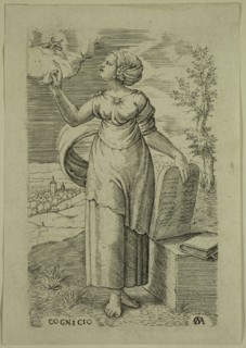 Cornelis Massys, Netherlandish, 1508-1584, Cognicio, between 1508 and 1584, engraving printed in