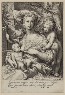 Jacobus Matham, Dutch, 1571-1631, after Hendrick Goltzius, Dutch, 1558-1617, Charity, 1597,