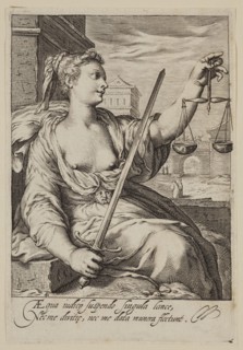 Jacobus Matham, Dutch, 1571-1631, after Hendrick Goltzius, Dutch, 1558-1617, Justice, 1597,