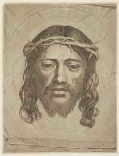 Claude Mellan, French, 1598-1688, Head of Christ, between 1598 and 1688, engraving printed in black