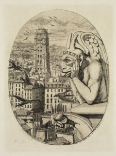 Charles Meryon, French, 1821-1868, Le stryge, 1853, etching printed in black ink on japan paper,