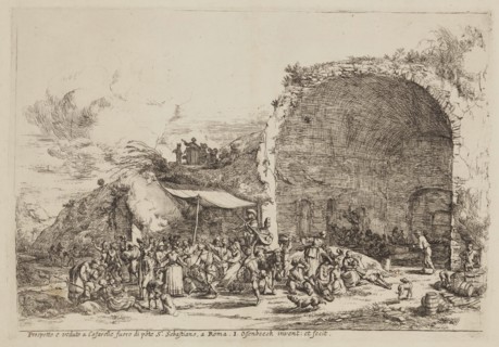 Jan Ossenbeeck, Dutch, 1624-1674, The Caffarelle, 17th century, etching printed in black ink on