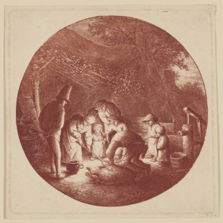 Adriaen van Ostade, Dutch, 1610-1685, Slaughter of a Pig, ca. 1642, etching and engraving printed