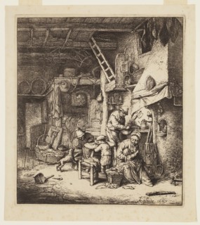 Adriaen van Ostade, Dutch, 1610-1685, Family, 1647, etching and engraving printed in black ink on